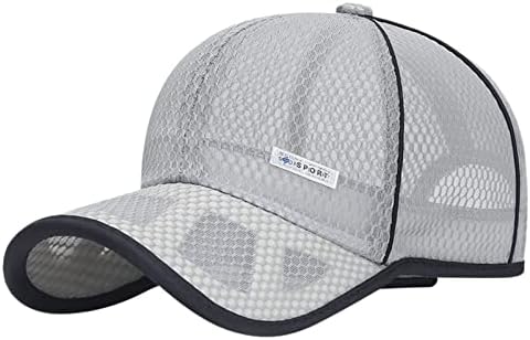 UNissex Mesh ajustável Caps de beisebol clássico de cor sólida respirável e leve viseira atividades ao ar livre