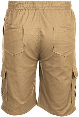 Kangma Men's Casual Cargo Shorts Elastic da cintura Coloque o treino de trepadeiras de trecho de tábua de corredor bolsos meio calças calcárias de calça