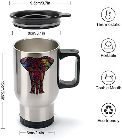 Logotipo de elefante 14 oz de caneca de caneca de café aço inoxidável