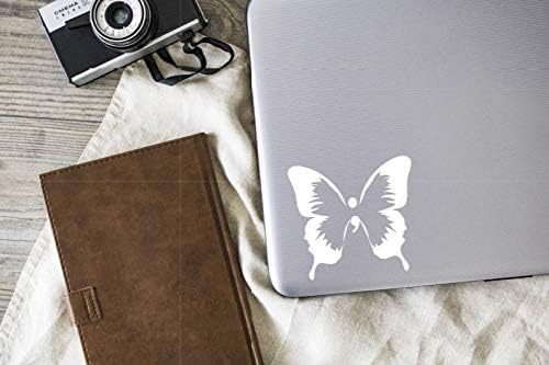 Butterfly Wing Semicolon Vinyl Decals | Branco | Feito nos EUA por decalques de rabo de raia | Para janelas de carro, tablets, laptops,