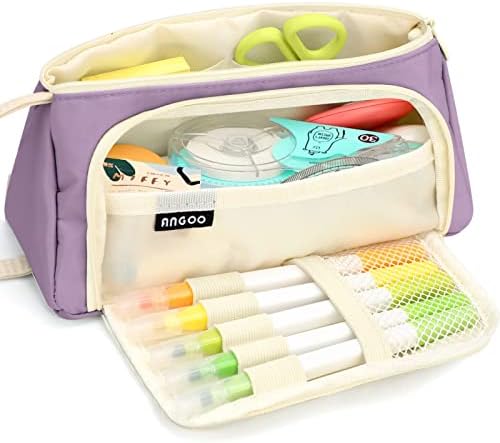 Bolsa de caneta de capa de lápis de grande capacidade, bolsa de armazenamento de papelaria de bolsas de lápis, porta -lápis, porta