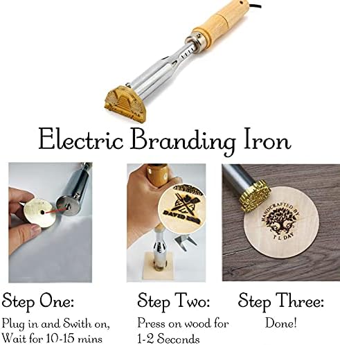 Ferro de marca elétrica personalizada para madeira, carimbo de calor durável para a mão de couro de madeira portada por design