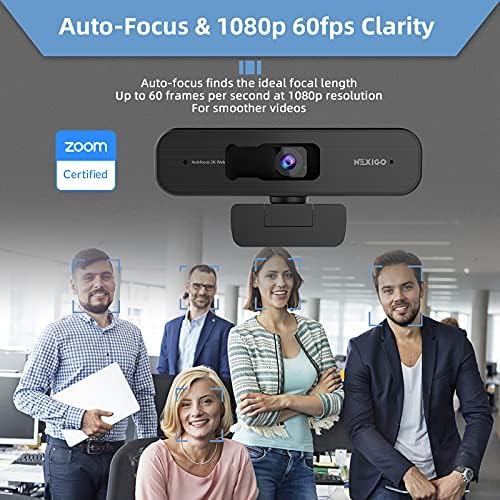 Certificado com zoom, nexigo n940p 2k webcam zoomable com controles remotos e de software | Sony Starvis Sensor | 1080p@