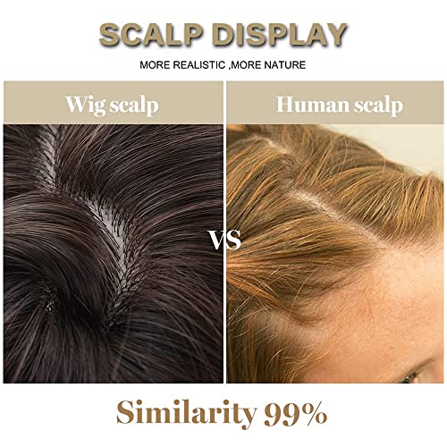 ROVAYA Long Wavy Wavy Middle Part Wigs para mulheres sintéticas peruca ondulada e ondulada natural como o calor do cabelo