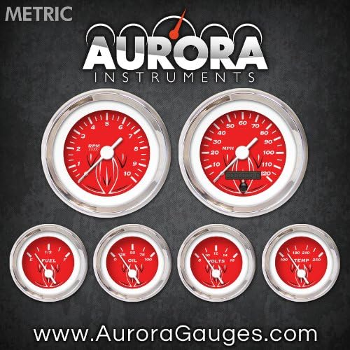 Aurora Instruments 4706 Conjunto de 6 bitola métrica de pinstripe Red
