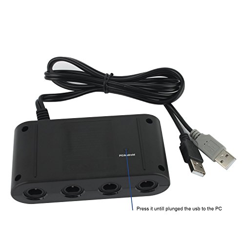 Adaptador do controlador GameCube para Wii U & PC USB, 4 Port, Black