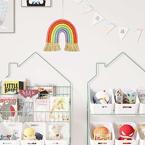 Macrame parede arco -íris pendurada para quarto berçário para crianças salas de brincadeira sala de brincadeira colorida tapestry