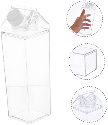 Luxshiny 2 PCs Milme Bottle Square Recectadores com tampas de café Contêiner Clear recipiente com tampa de plástico contêineres