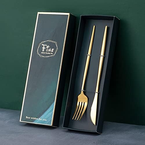 Aço inoxidável Bife de alto grau Western Tableware Conjunto de tabela português Caixa de presente Faca, garfo, coloque quatro peças Conjunto de presentes GreenBoxportugueseBlackGoldSpoon+FudingchickenwingwoodOpsticks