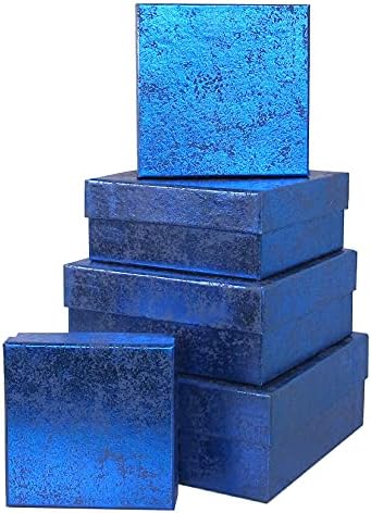 Caixas de presente aninhadas de envoltório vívido, 5 peças, Blue Crush