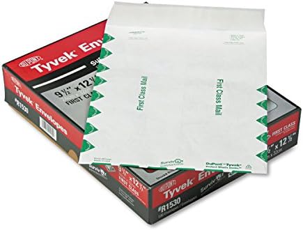 Survivor R1530 Tyvek Open-end envelope, 1ª classe, 9-1/2 polegadas x12-1/2 polegadas, 100/bx, nós