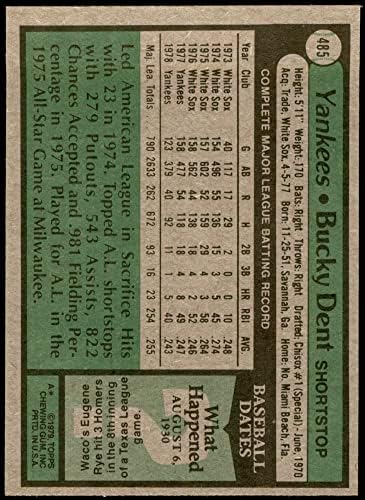 1979 Topps # 485 Bucky Dent New York Yankees NM/MT Yankees