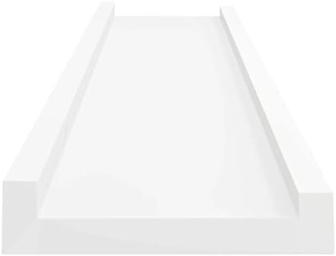 prateleira de borda de moldura de imagem de vidaxl 2x prateleira de estrutura de borda de borda de parede flutuante