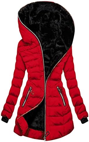 Nbxnzwf Casual Autumn Color Solid Color Puffer Woman With Hood Outerwear Full Cozy Ber