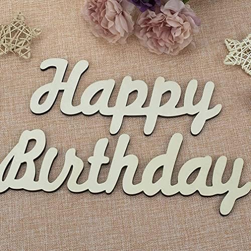 Moda Feliz Aniversário Placa Cuttout Cartas de decoração de parede Ornamentos de madeira para festa de aniversário