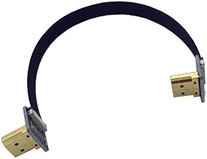 Cabo Kework FPV HDMI, 20cm FPV HDMI Slim Cable plano plano, 90 graus interface HDMI para baixo para 90 graus interface