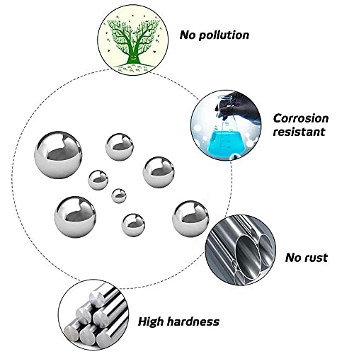 Ta-Vigor 500pcs 1 mm de bolas de rolamento, bolas de precisão sólidas de aço inoxidável 304 para reparo/rolamento de equipamentos/projetos de bricolage/projetos de bricolage