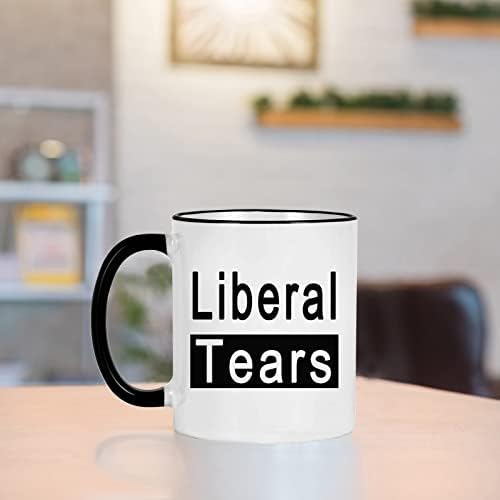 Presentes políticos engraçados de Wenssy Lá lágrimas liberais caneca de café Presentes masculinos para homens Presente de novidade