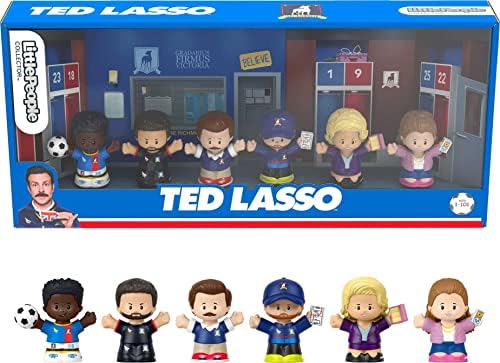 Collector Little People Ted Lasso Special Edition Situado na caixa de presente de exibição para adultos e fãs, 6 figuras