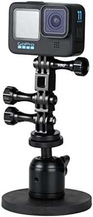 HSU Alumínio Ajustar as juntas retas do braço e montagem da câmera de rotação de 360 ​​graus para a GoPro Hero 09/10/8/7/6/5