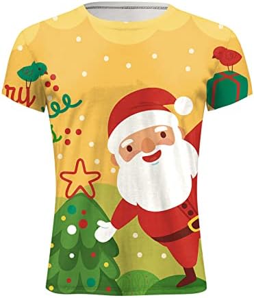Camisas de Natal de Wybaxz para homens homens outono de inverno casual manga curta de Natal 3d tamis de moda impressa