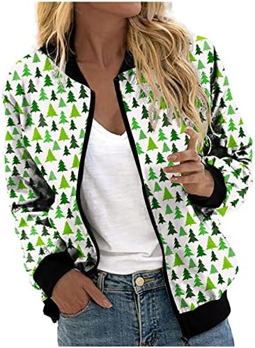 Jaqueta de moda de outono feminino árvores impressas t camisetas zip casual dia frontal stand pescoço de manga longa jaquetas de