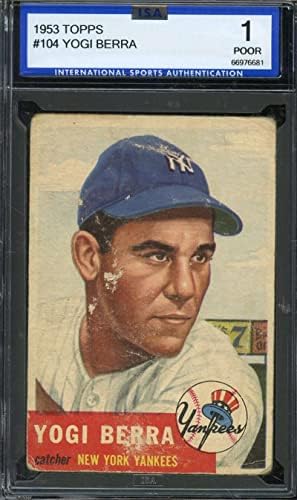 1953 Topps 104 Yogi Berra Isa 1 Yankees Hof