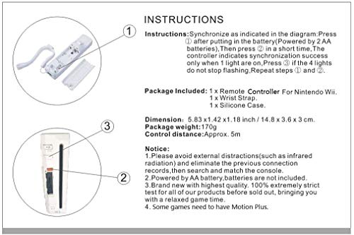 Top Souls Remote Game Controlle vem com estojo de silicone e pulseira para Nintendo Wii e Wii U - 2pack - White