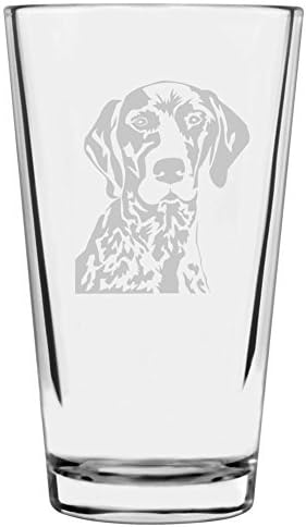 O cão abreviado alemão cão temático gravaram todos os propósitos de vidro de 16 onças