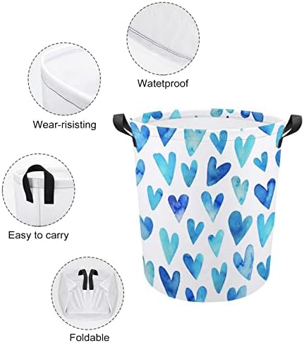 Lavanderia cesta ombre corações de lavanderia cesto com alças cesto dobrável Saco de armazenamento de roupas sujas para