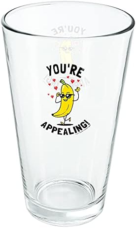 Você está atraindo o humor engraçado de banana 16 oz, vidro temperado, design impresso e um presente de fã perfeito | Ótimo para bebidas frias, refrigerante, água