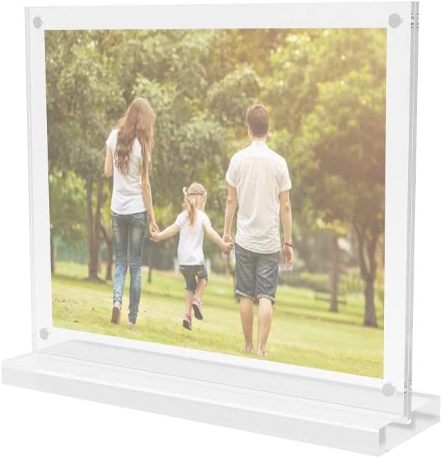 FixtUledIsplays® 7 x 5 Acrílico porta -sinal com ímãs, estilo T - Clear19037 19037