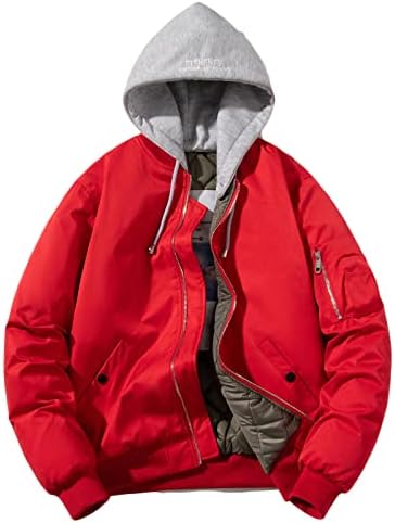 Jaquetas de bombardeiro de tamanho grande para casaco de casaco de homens com capuz Winter acolchoado com capa de capuz removível encalhado de roupas ativas