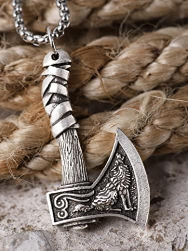 HAQUIL Viking Jóias Nórdicas Axe Axista de Corrente do Talismã para homens e mulheres, jóias viking, colar viking para homens