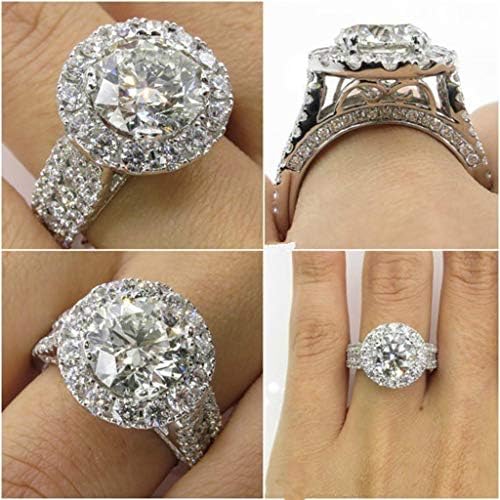 Anéis para mulheres luxuosas e elegantes Diamond Zircon White Open Work Ring Jewelrya Bom presente para uma namorada,