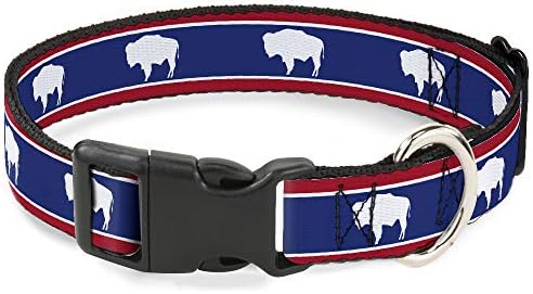 Buckle-Down Collar Breakaway Wyoming Bandeiras Bison Silhouette 9 a 15 polegadas 0,5 polegadas de largura