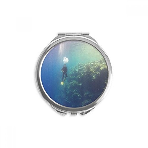 Ciência da água de mergulho oceanal: espelho compacto espelhado redondo vidro portátil de bolso