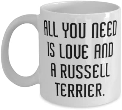 Tudo o que você precisa é de amor e Russell Terrier. 11oz de caneca de 15 onças, Russell Terrier Dog Cup, Inspire Gifts