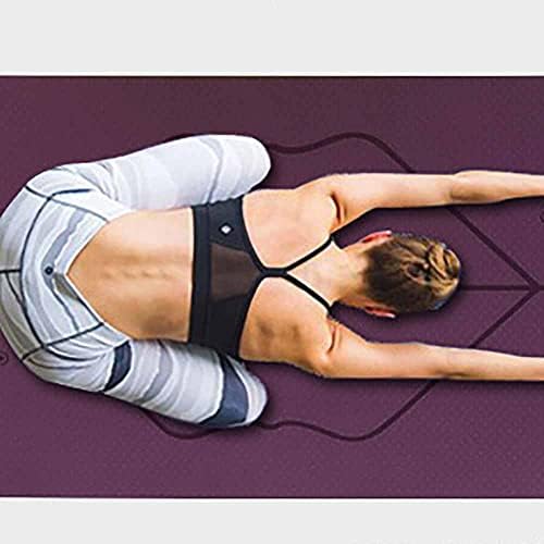 Mate de ioga, tapete de treinamento de ginástica, inodoro, não deslizante, durável e leve, design de cores duplas, exercício