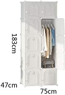 Organizador do armário -, armário de guarda -roupa modular para organizadores de roupas de pano de plástico de quarto adolescente 75 × 47 × 183cm
