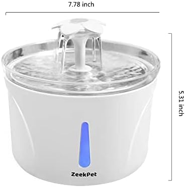 Zeekpet Cat Water Bebinging para animais de estimação, dispensador automático de água de gato de 2,5L com tigela de aço inoxidável,