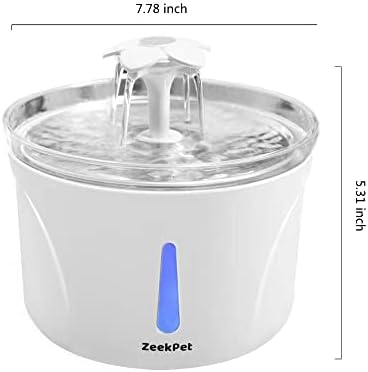 Zeekpet Cat Water Bebinging para animais de estimação, dispensador automático de água de gato de 2,5L com tigela de aço inoxidável, fonte inteligente de animais de estimação para gato, cachorro com bomba anti-secagem