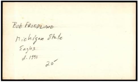 Bob Friedlund assinado cartão de índice 3x5 Eagles autografado D: 1991 86816 - NFL Cut Signature