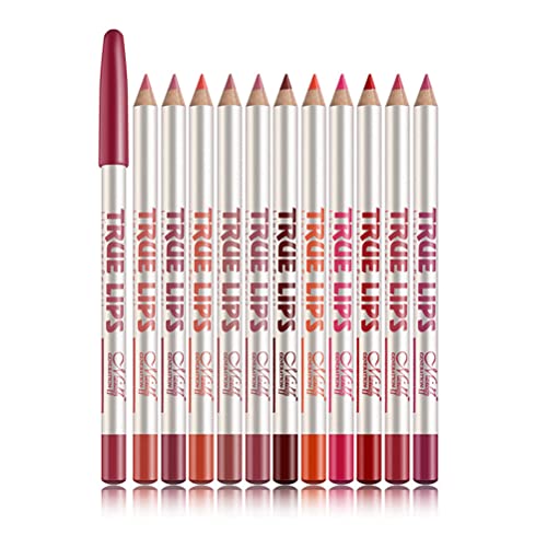 12 Cores Lápis Lápis Lápis de Matt Lip à prova d'água Lápis de lábios pigmentados para mulheres meninas