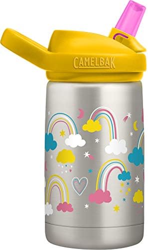 CamelBak Eddy+ Kids 12 oz Bottle, aço inoxidável isolado com tampa de palha - à prova de vazamento quando fechado, amor de