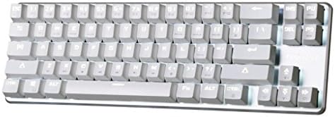 Teclado de teclado mecânico de teclado Qisan Gaming Cherry MX Brown Backlight Teclado 68-KEYS Mini Design Branco