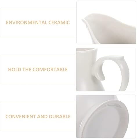 Creme de café Cabilock Coffee Creamer Creamer Creamer Pitcher com alça de alça Creme de leite de leite de cerâmica Branco Coffee de café para casa 11cm*10cm*7. 5cm de xarope de café de cafeteria xarope de café