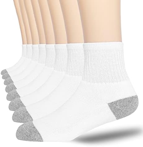 Meias atléticas de tornozelo masculino de 8 pares de 8 pares de algodão de 8 pares de algodão para homens de umidade, tamanho 7-9/9-12/12-15