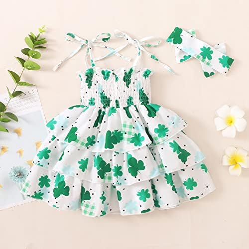 Vestidos femininos configurados para criança de s.patrick vestido de garotas baby babados de princesas meninas florais tamanho 4t Roupas de outono