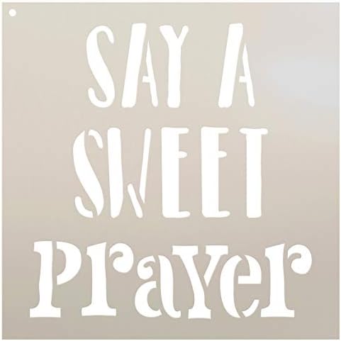 Oração doce - Palavra estêncil - 6 x 6 - Stcl1849_2 - por Studior12
